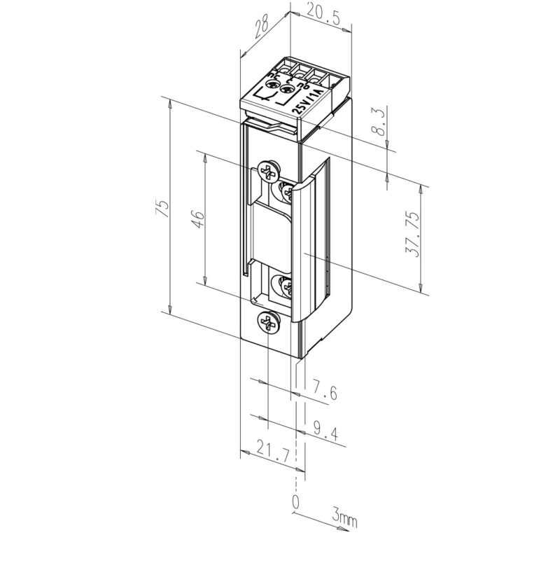 FF-37RR-E91 mágneszár méret