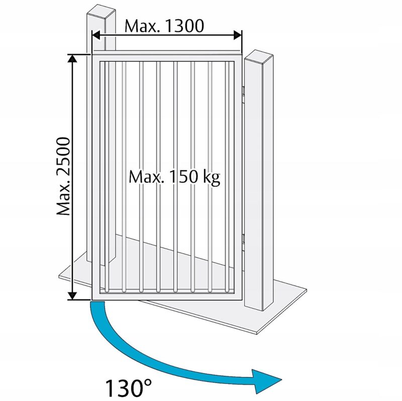 Assa Abloy DC630G-R kapubehúzó (MAB-630G), kültéri kertkapu vertikális behúzó