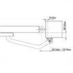 Assa Abloy DC630G-R kapubehúzó (MAB-630G), kültéri kertkapu vertikális behúzó szerelés