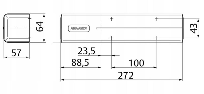 Assa Abloy DC700-EV1 ajtóbehúzó méret