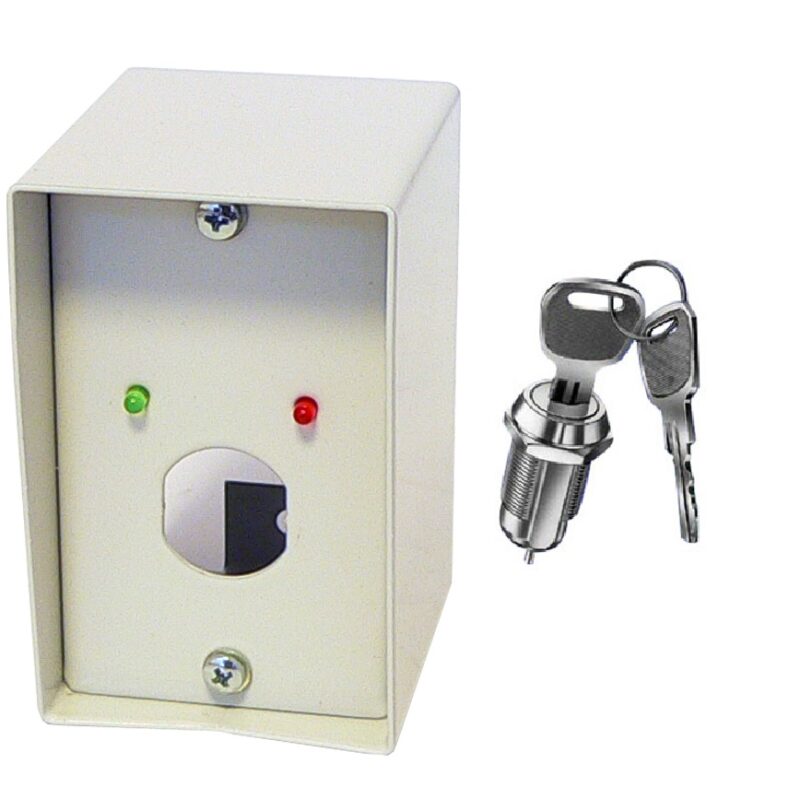 kulcsos-kapcsolo-haz Kulcsos kapcsoló ház kétállású kulcsos kapcsolóval, szabotázsvédett