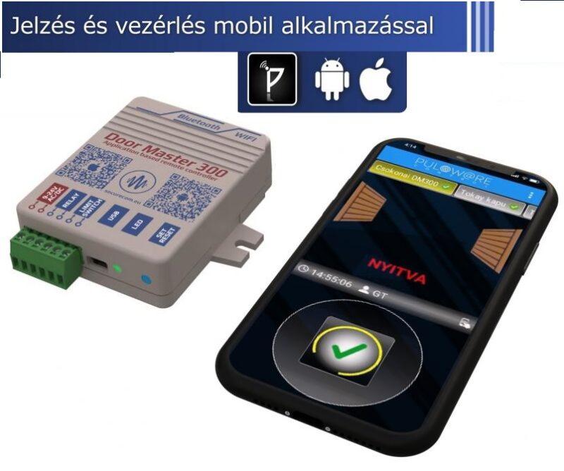 Securecom Door Master 300 WIFI és Bluetooth kapunyitó kommunikátor, ügyfél értesítés