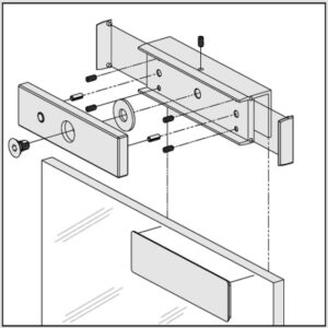 síkmágnes U konzol üvegajtóra