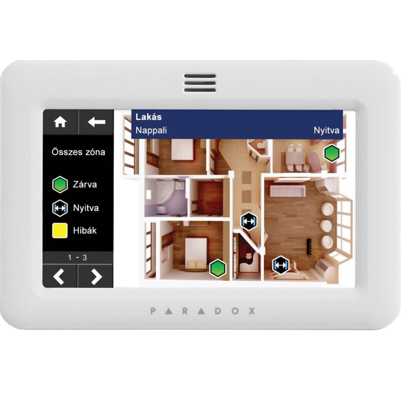 Paradox TM50 kezelő, Paradox kezelők, Paradox TM50W érintőképernyős kezelő fehér