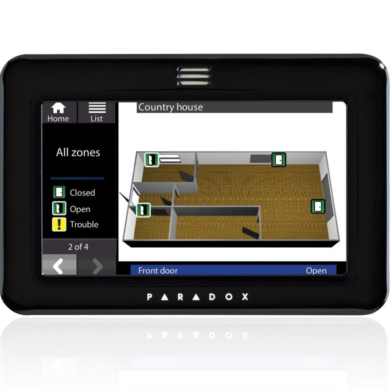 Paradox TM50B kezelő, Paradox kezelők, Paradox érintőképernyős kezelő fekete