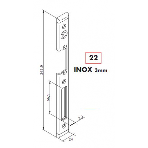 L22X-Jobbos-INOX-500x500-1.png L22X hosszú zárpajzs, műanyag ajtóra, jobbos szerelés, Inox