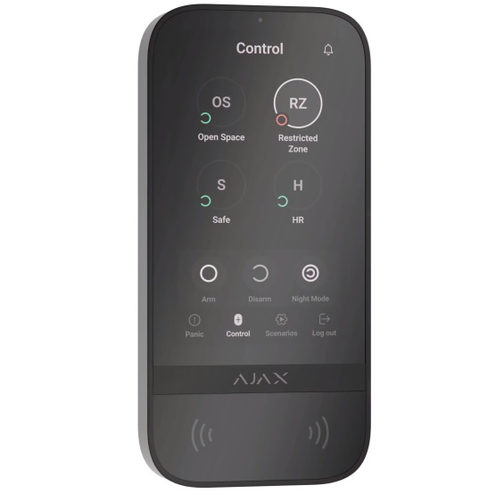 Keypad TouchScreen Ajax érintőképernyős kezelő Ajax KEYPAD-TOUCHSCREEN-BLACK 5" érintőképernyős kezelő Keypad Touchscreen BL kártyaolvasóval; fekete