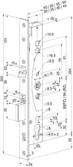 Abloy EL461 100110 92/35/24 két irányú kilincs vezérlésű zár