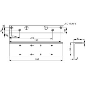 Assa Abloy DCA123-EV1 "L" szerelő lemez DC300 ajtócsukóhoz, ezüst