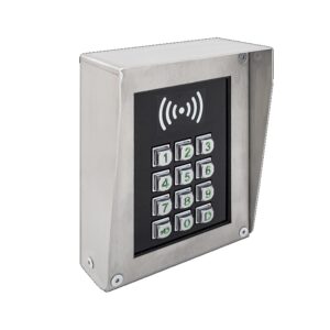DP101-INOX-RS kódzár fizikai nyomógomb + kártyaolvasó INOX esővédővel