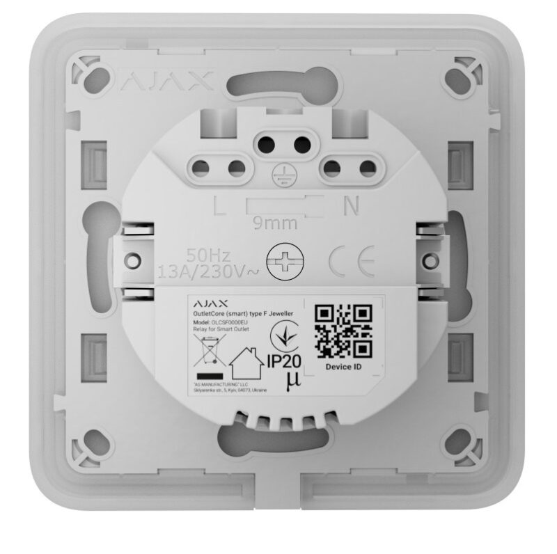 AJAX OUTLETCORE SMART vezérelhető fali aljzat