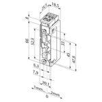 eFF FF-138.23-E91 elektromos zár, ProFix2 feszültségre záró mágneszár visszajelzéssel, 12Vdc mérete