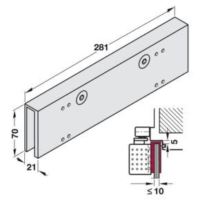 Dorma üvegpapucs TS92 ajtóbehúzóhoz -42000101