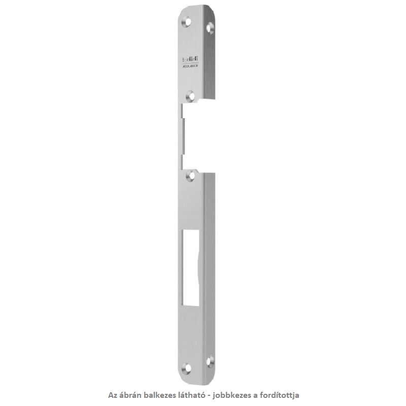 ff-51335-050-zarpajzs eFF FF-51335-05 zárpajzs, rozsdamentes hosszú derékszögben hajlított zár előlap, jobbos ajtóhoz