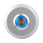 OP0213L henger alakú fémházas nyomógomb, kék LED gyűrűvel NO/NC