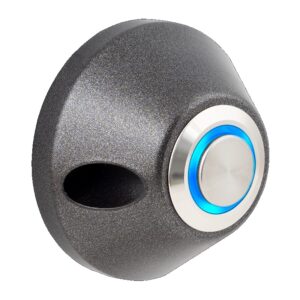 OPS1L kúp alakú fémházas nyomógomb, kék LED gyűrűvel NO/NC