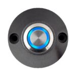 OPS1L kúp alakú fémházas nyomógomb, kék LED gyűrűvel NO/NC