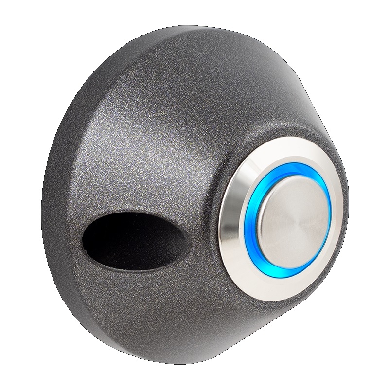 ops1l OPS1L kúp alakú fémházas nyomógomb, kék LED gyűrűvel NO/NC