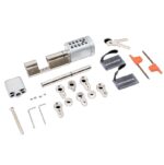 918-S6-F(TUYA)-66-sv Intelligens cilinder zár, AIRBNB, ujjnyomat/RFID/PIN, 13,56 MHz, IP65