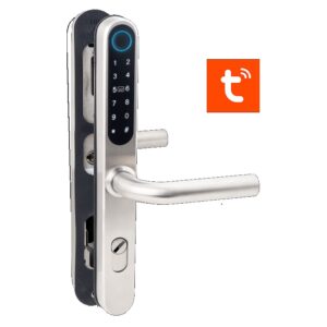929SS-62-F(TUYA) Intelligens AIRBNB zár applikációval - INOX - ujjnyomat/RFID/PIN azonosítás  13,56 MHz