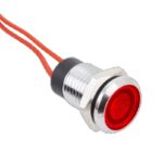 FL1M-08FW-3-rd Indikátor -12V DC - 8 mm furat, 20 cm vezeték, piros vagy zöld szín