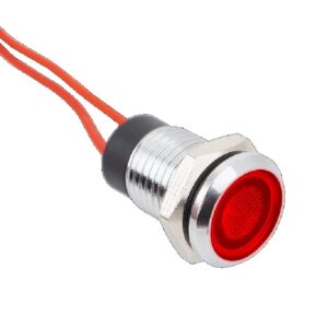 FL1M-08FW-3-rd Indikátor -12V DC - 8 mm furat, 20 cm vezeték, piros vagy zöld szín