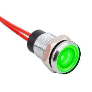 FL1M-08FW-3-rd Indikátor -12V DC - 8 mm furat, 20 cm vezeték, piros vagy zöld szín
