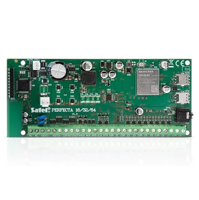 perfecta-64-m-set-a Satel PERFECTA 64 M SET-A Riasztóközpont alaplap; 8-64 zóna; beépített GSM/GPRS