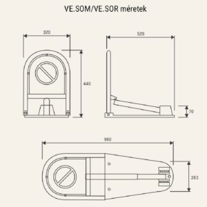 Beninca VE.SOM manuális parkolásgátló méret